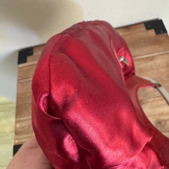 Y2K Express Design Studio Cherry Red Faux Leather Silver Frame Closure Clutch - Picture 12 of 13